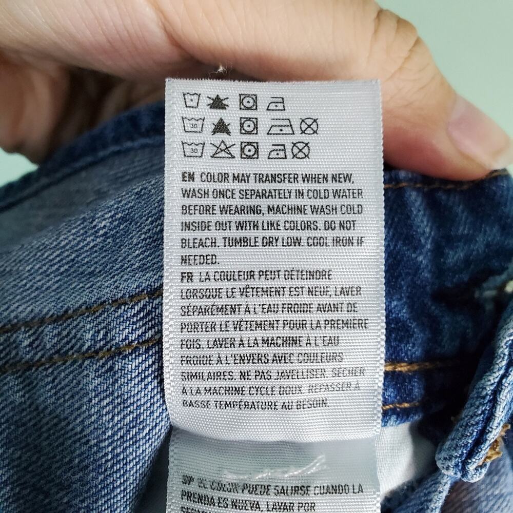 American Eagle Outfitters Distressed Raw Hem Denim Shortalls Size Small - Picture 9 of 10